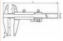 Штангенциркуль нониусный со скруглёнными и стандартными губками - чертеж