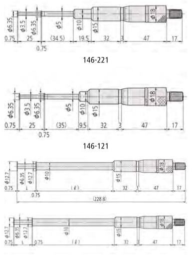 Микрометр 146-122 Размеры микрометра 146-122